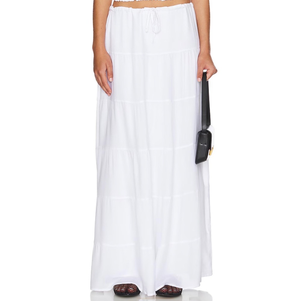 SNDYS Ophelia Fully Lined Light Long Skirt in White Size Small NWT